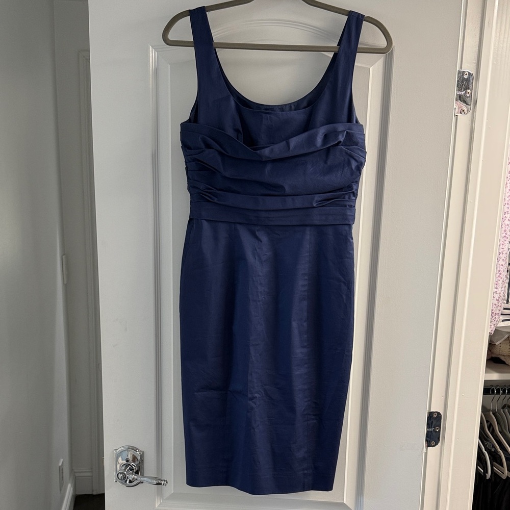 Moschino Classic Navy Sleeveless Sheath Dress